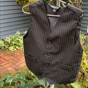 Adorable little boy pin stripe vest